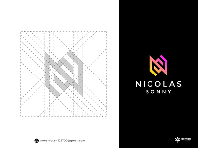 NS Initial Name Logo brand identity branding business corporate creative initial letter logo logo logo design luxury monogram name logo personal