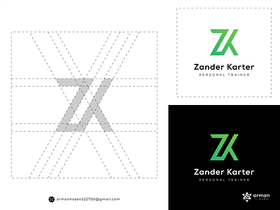 ZK Initial Name Logo