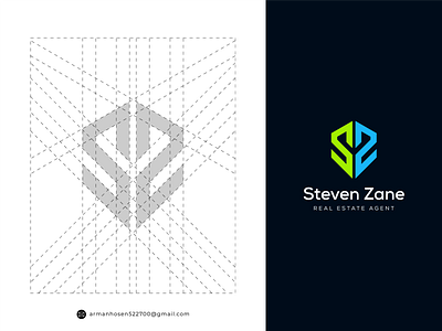 SZ Initial Name Logo abstract brand identity branding business colorful company corporate creative design fresh grid logo initials letter logo lettermark logo logo design monogram name logo new personal