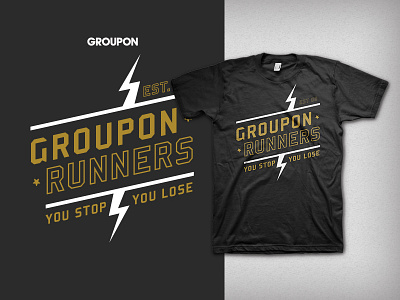 Groupon Runners Dept. 5k apparel groupon logo marathon running shirt tshirt
