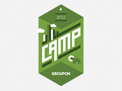 Camp brand camp green groupon identity logo