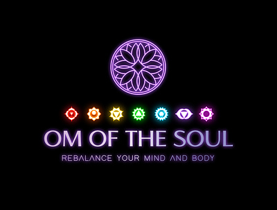 Logo Om Of The Soul branding cbd color design icon design illustration logo logotipo neon reiki sophisticated vector