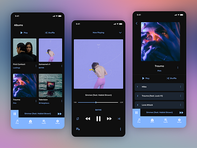 Music Player UI design app art clean design flat minimal music music app music player streaming app ui ux