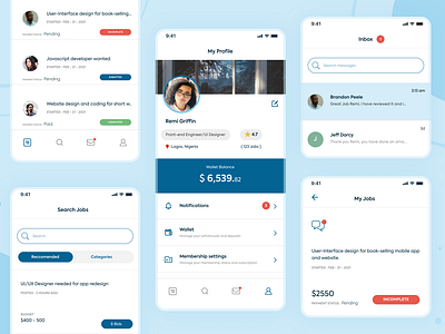 Freelancing app UI design