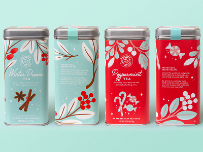 Holiday Tea Packaging branding cute design graphic design holiday illustration packaging popular trending