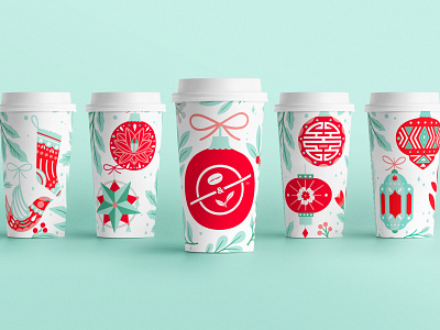 Coffee Cup Holiday Packaging branding coffee cute design drawing holiday illustration packaging popular tea trending