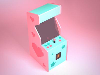 Retro Arcade Machine 3d arcade pink retro