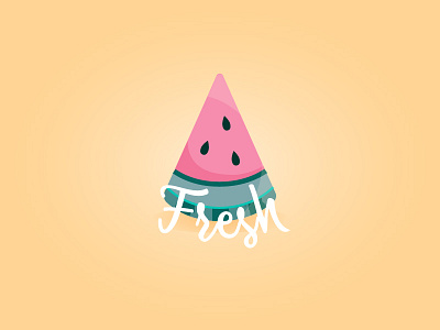 Fresh cute fresh fruit icon illustration illustrator pink tropical typography vector watermelon