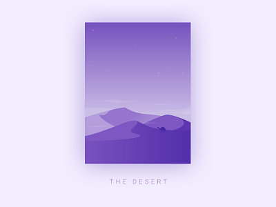 Desert camel desert dunes gradient illustration illustrator moon night sand stars sunset vector