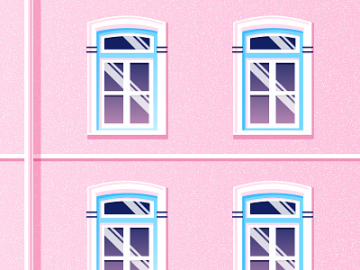 Building Facade Pink apartment building cute drawing gif graphic illustration illustrator landscape pink window windows
