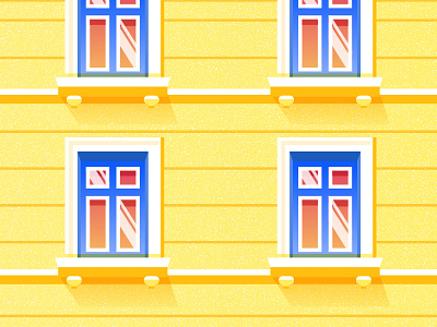 Building Facade Yellow apartment building cute drawing gif graphic illustration illustrator landscape window windows