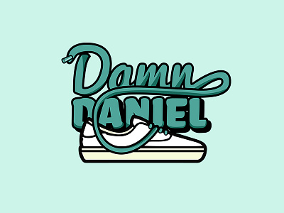 Damn Daniel Sticker cool cute daniel illustration line shoe sticker type typography youtube