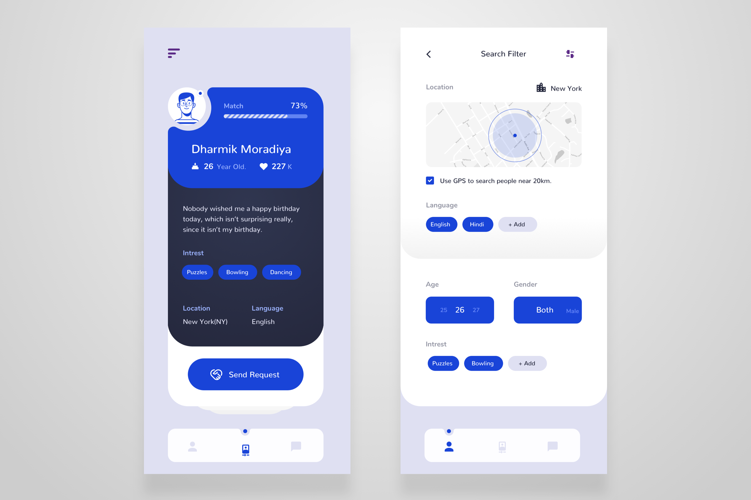 Blind Dating app by Dharmik on Dribbble