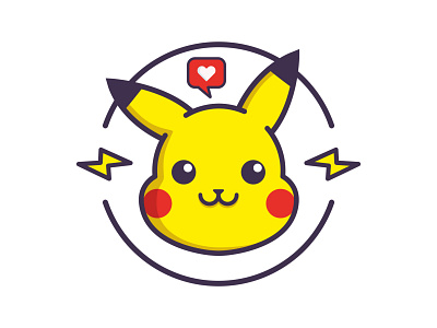 Pikachu Icon design icon illustration pokemon art vector