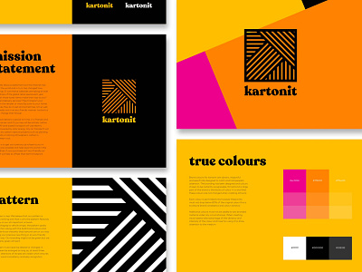 kartonit Brand Guidelines brand brand design brand identity brandbook branding branding design colorful logo logo design print print design yellow
