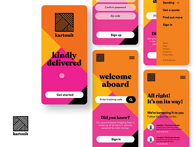 kartonit mobile ui onboarding adobe xd app app design brand design colorful mobile design mobile ui ui ui design ux