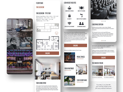 Mobile Website UI for Luxury Apartments branding graphic design ios mobile mobile ui ui ui design uiux ux web web design website