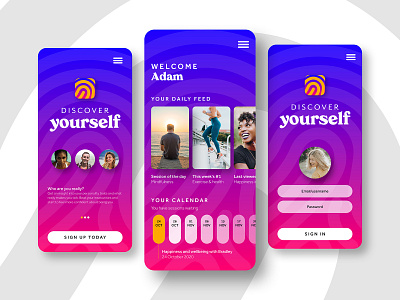 App and Mobile UI Design app gradient ios mobile mobile design ui ui design wellbeing