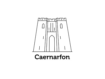 Caernarfon Castle Logo Concept brand design brand identity branding drawing graphic design illustrated logo illustration inktober line art line drawing logo logo design