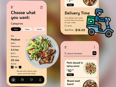 Mobile application for ordering food 🥓🥩🍔🍟🍕