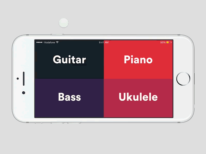 Scales cheat sheet for iOS framer guitar interaction ios list mobile music prototype scales transition ux