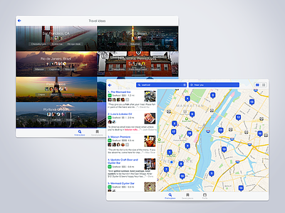Foursquare iPad Travel and Map results app discovery explore ios ipad photos travel ui ux