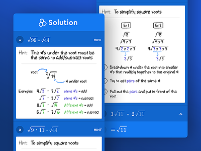 Socratic: Math stepper blue color education fun homework ios math mobile nav teens ui ux
