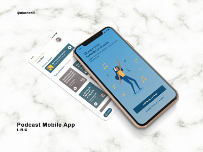 Podcast App case Study app design interaction design mobile app mobile ui ui design uidesign uiux
