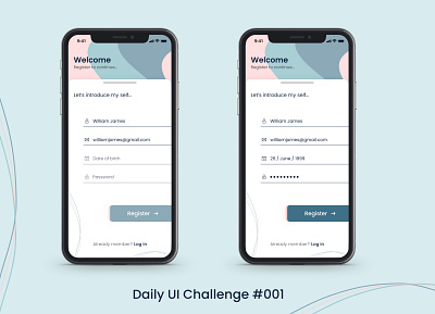#DailyUI #001 - Sign up app app design design mobile ui mobile uiux registration page signup ui