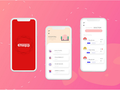 Chequp Doctor Application adobexd icon illustration mobile app design uiux ux