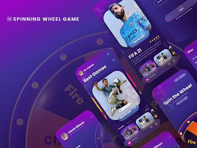 Spin Wheel Mobile app game adobe xd game app illustration mobile app design uiux