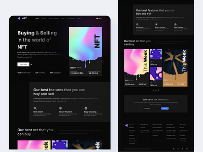 NFT Website figma illustration landing page market place nft uiux