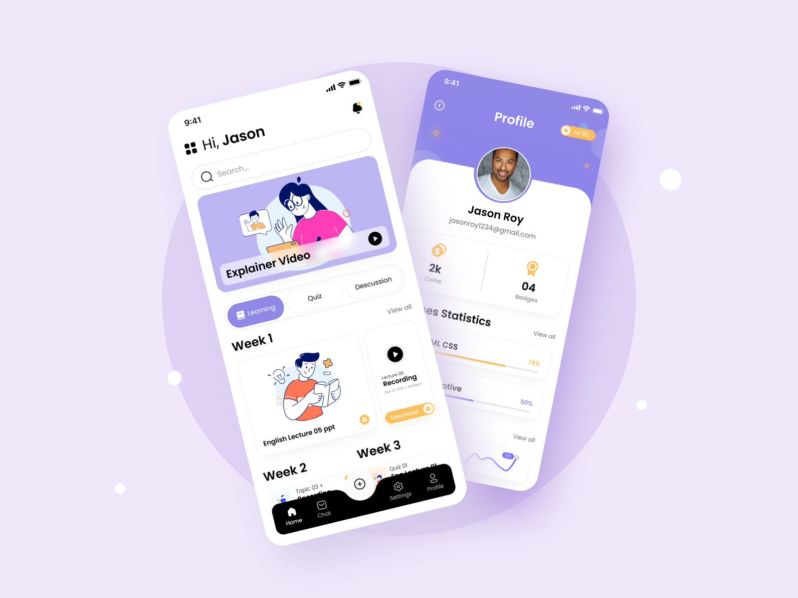 Learning App by Ehsan_Ullah_Safdar on Dribbble