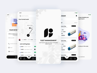 Fleet Management Mobile app driver app figma fleet management illustartion