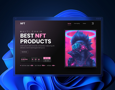 NFT Market Place Website branding figma graphic design marketing place nft ui website