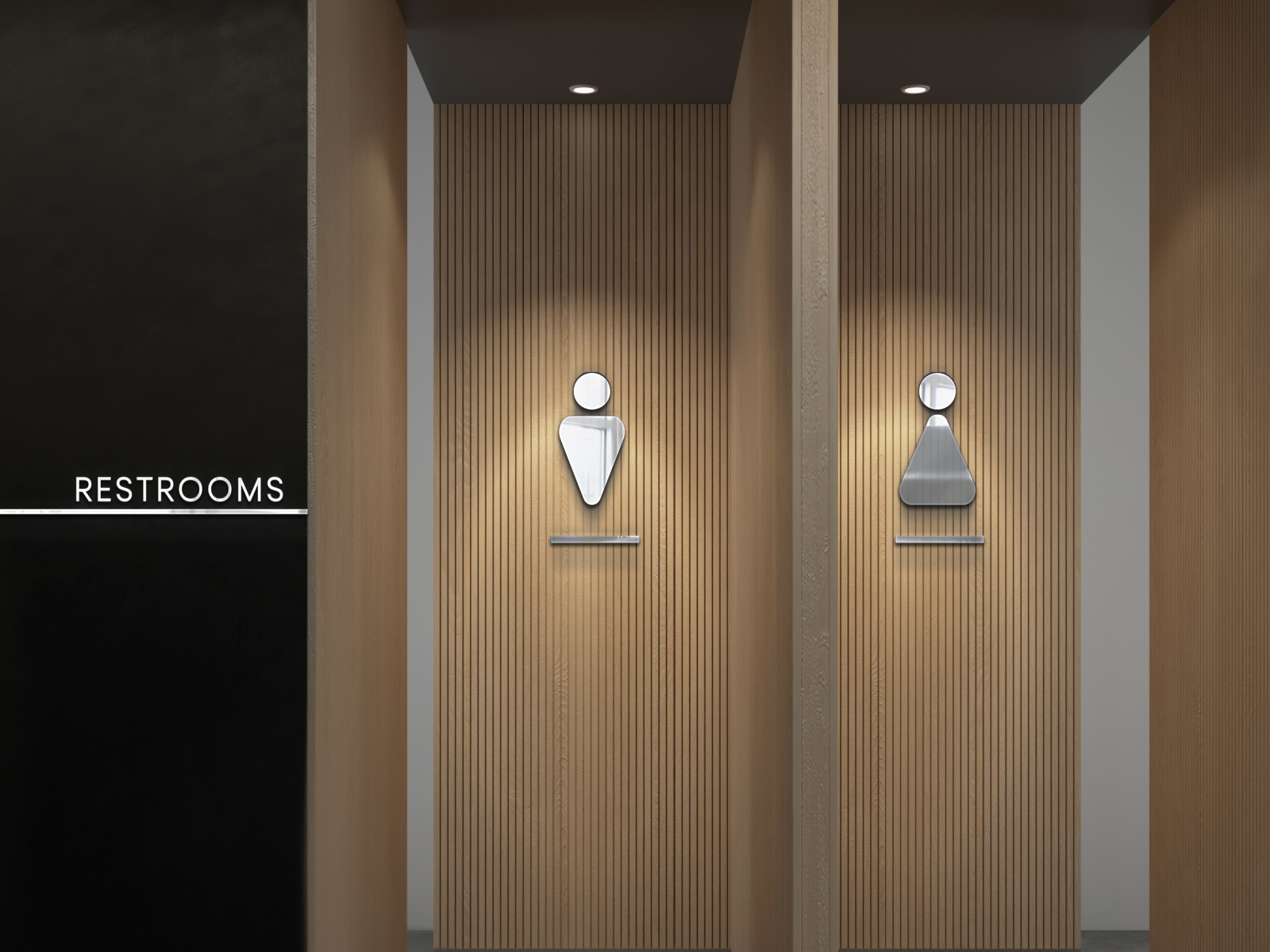 Download restroom signage mockup in modern interior by izhar marajo on Dribbble