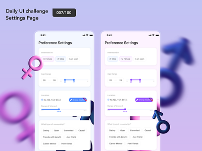 Daily UI 007/100: Settings Page app dailyui design ui ux