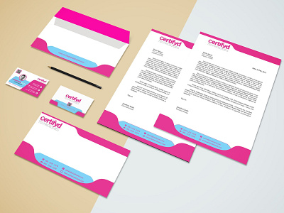 Certifyd Business Branding Samples brand identity business card design letterhead