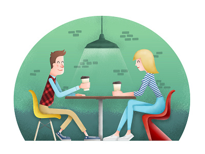 Cafe advertising cafe characters coffe illustration man photoshop restaurant woman