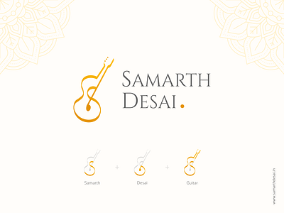 Samarth Desai | Logo Design aesthetic agency brand identity branding classical creative debut figma guitar illustrator indian logo musician traditional