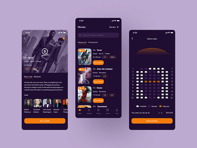 Movie Tickets Booking App app design ios mobile mobile app design ui ux