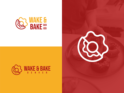 WAKE & BAKE DENVER LOGO CONCEPT branding design flat icon logo restaurant logo