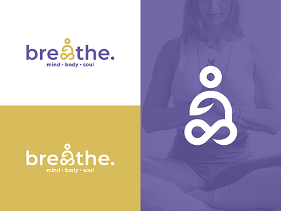 BREATHE. LOGO DESIGN branding design fitness logo flat health icon logo wellness