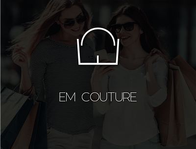 EM COUTURE clothing logo logo design logo shopping store logodesign shopping logo