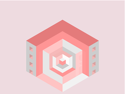 Isometric grid cube geometry illustration vector
