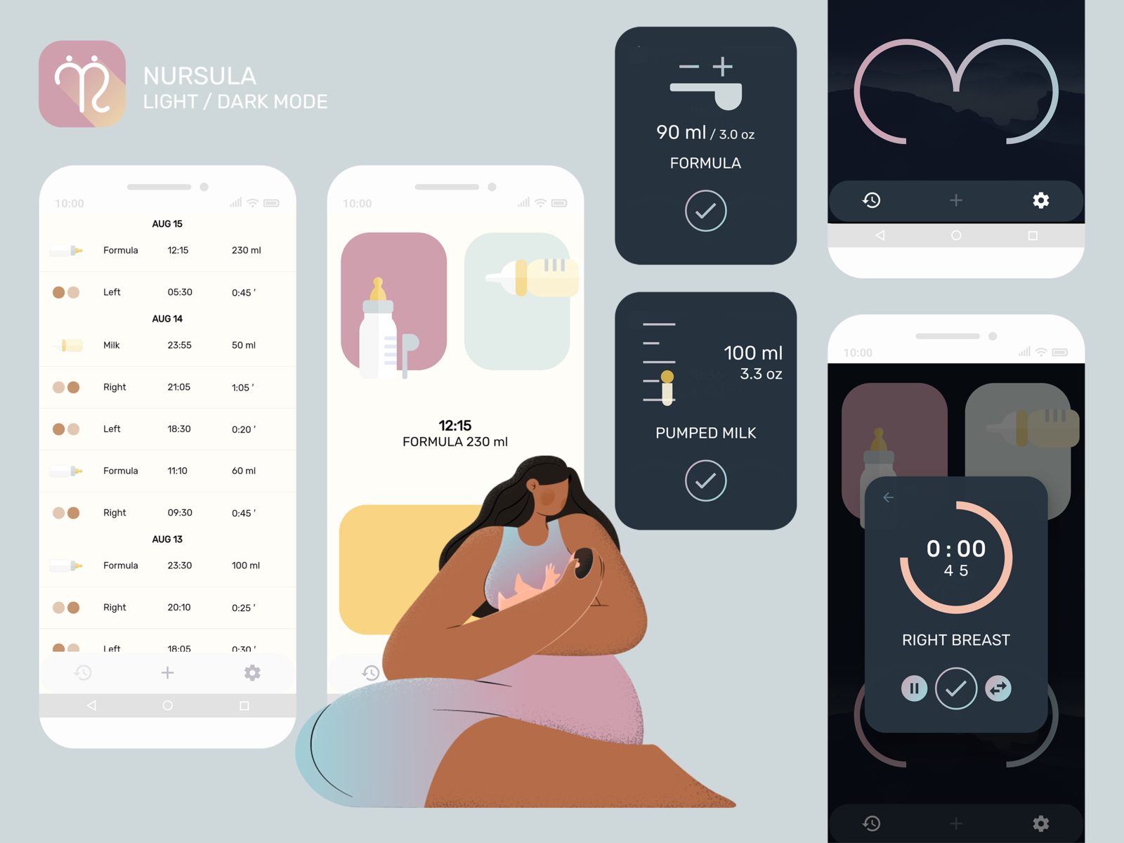 Baby Feeding Tracker App UI by Happy Code Studio on Dribbble