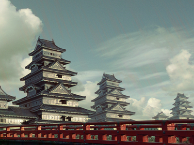 Japan illustration japan matte painting photomanipulation