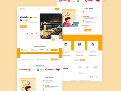 Start One Logistik Landing Page Website app branding clean design flat graphic design illustration logo ui ux website