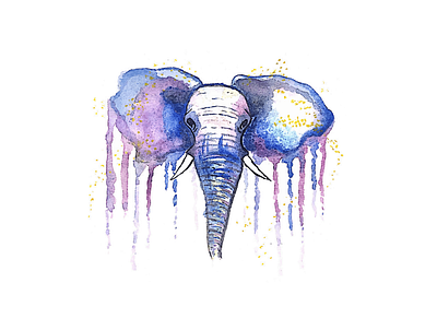 ELEPHANT IN WATERCOLORS art design elephant elephant logo graphic design illustration logo vector watercolor watercolor art