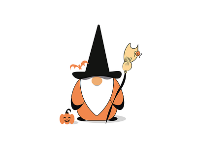 Haloween Gnom art design flat graphic design illustration vector